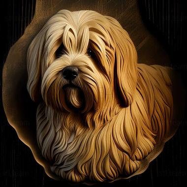 3D model Tibetan Terrier dog (STL)